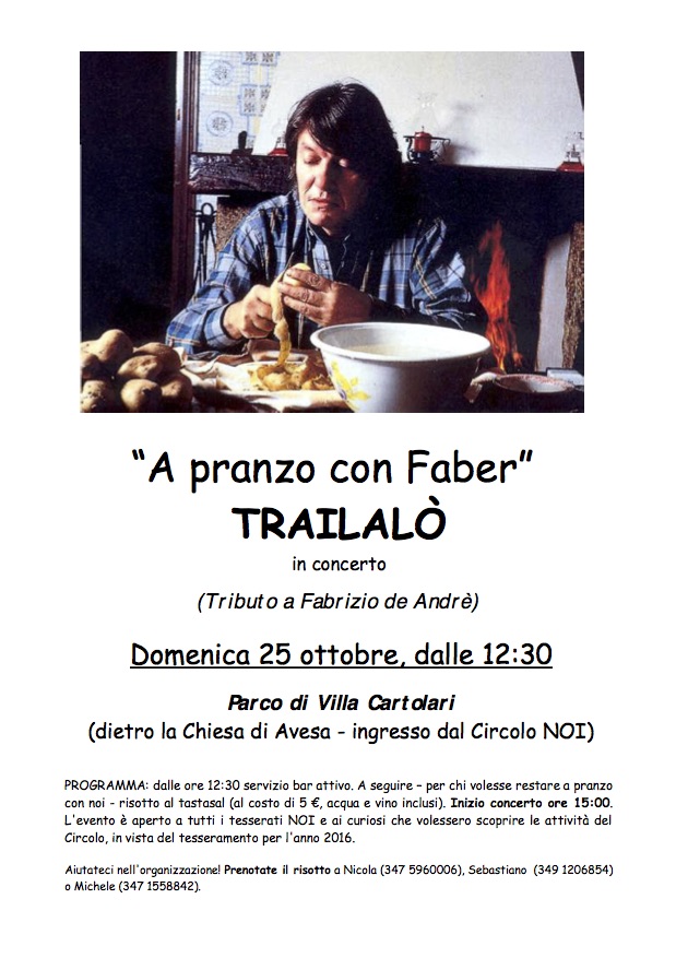 LocandinaTrailalò a pranzo con Faber